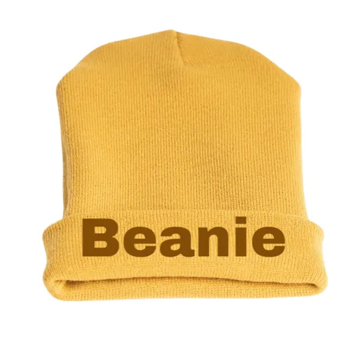 Mustard yellow cuffed beanie