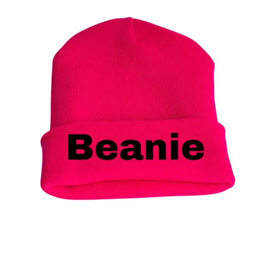 Neon pink cuffed beanie