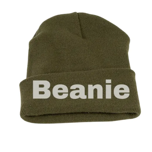 Olive green cuffed beanie