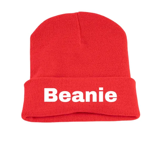 Red cuffed beanie