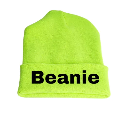 Safety neon yellow cuffed beanie